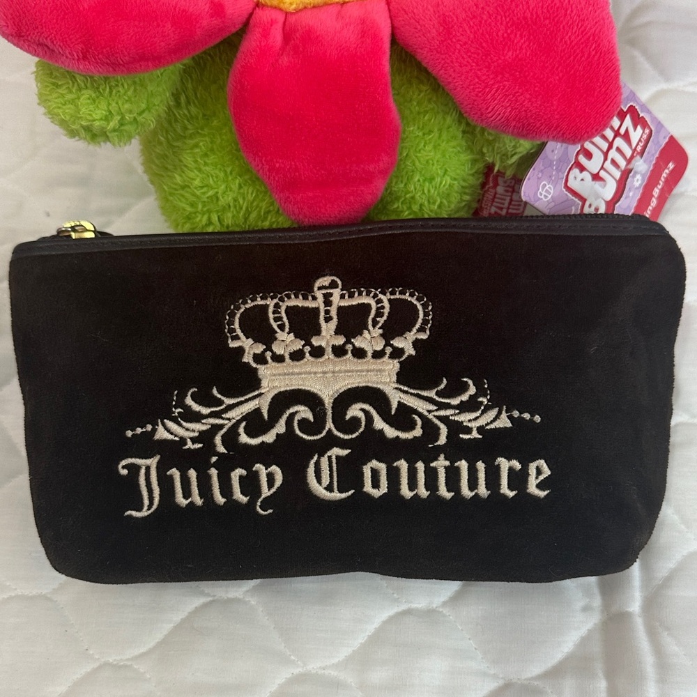 Juicy Couture Vintage suede Brown and Cream Logo Clutch